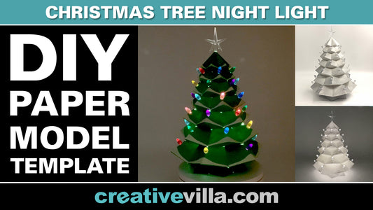 Christmas Tree Night Light DIY Paper Model Step-by-Step Assembly Video