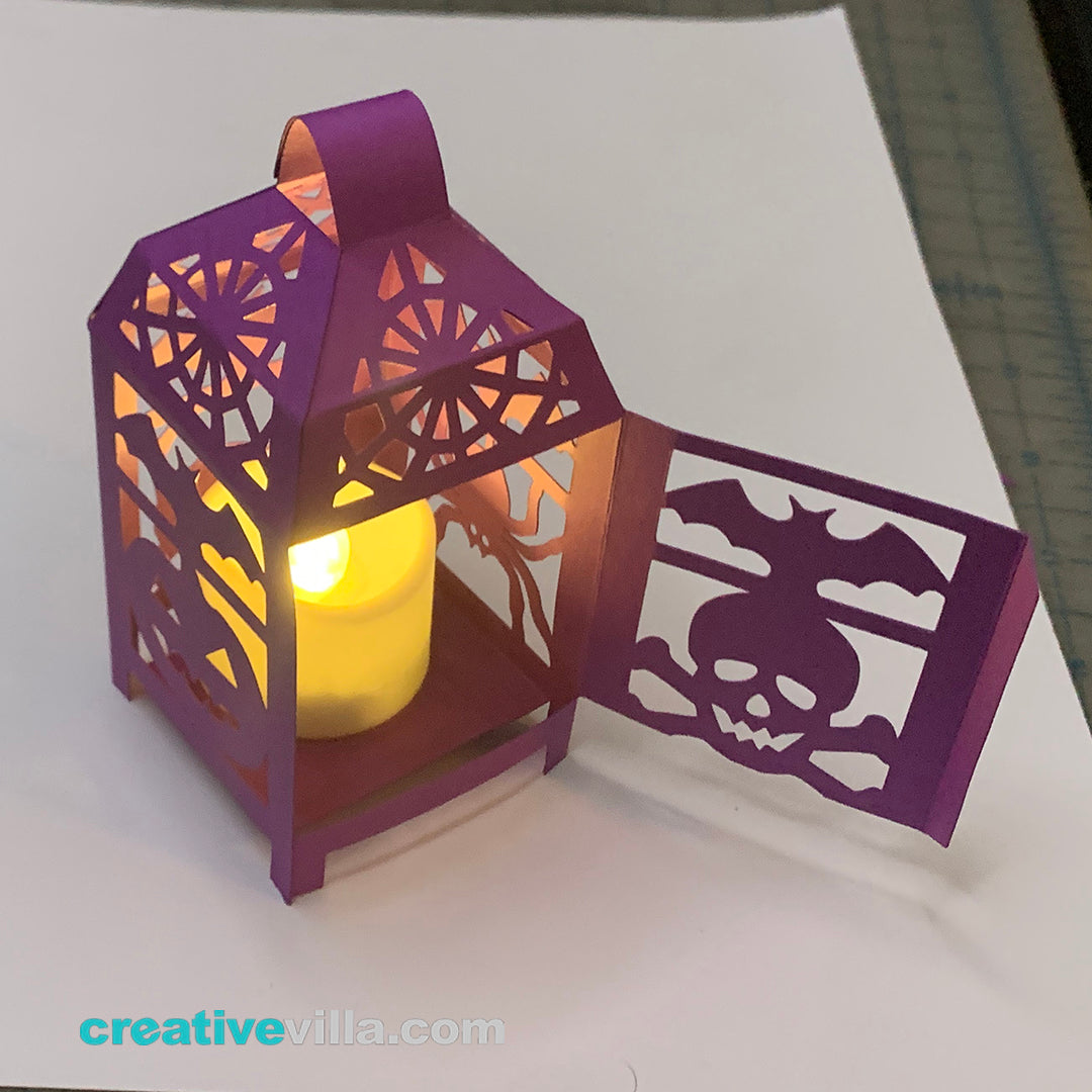 Halloween Mini Desktop Lantern #1 DIY Low Poly Paper Model Template, Paper Craft