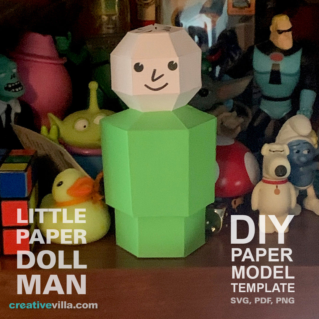 Little Paper Doll Man - DIY Low Poly Paper Model Template, Paper Craft