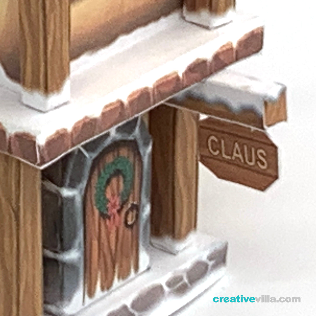 North Pole Village - Santa Claus House - DIY Polygonal Paper Art Model Template, Paper Craft