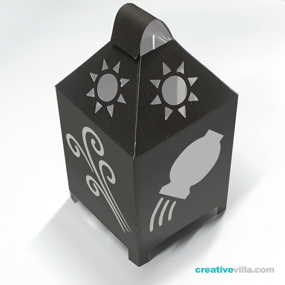 Aquarius Zodiac Mini Desktop Lantern DIY Low Poly Paper Model Template, Cricut Paper Craft