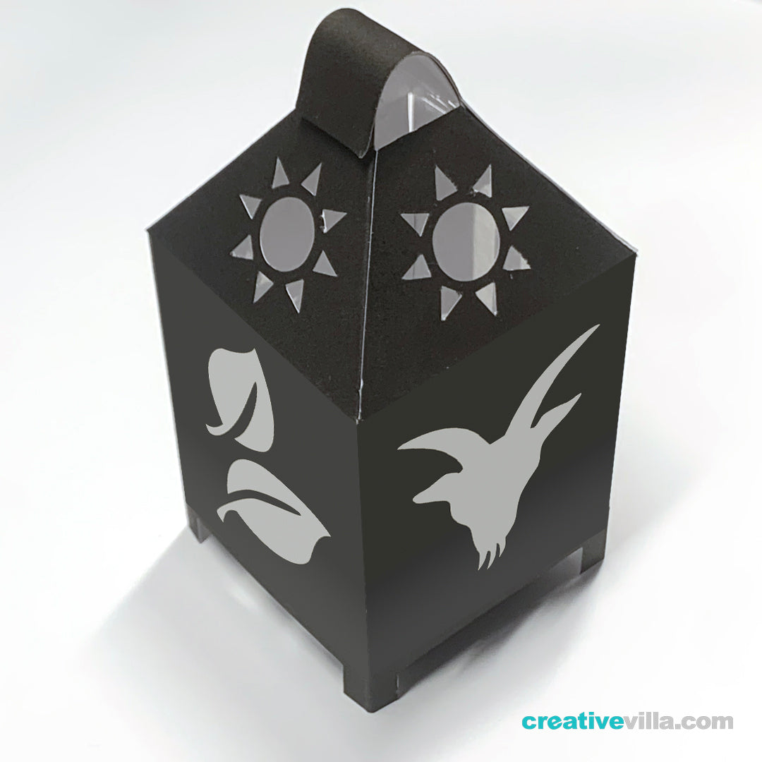 Capricorn Zodiac Mini Desktop Lantern DIY Low Poly Paper Model Template, Cricut Paper Craft