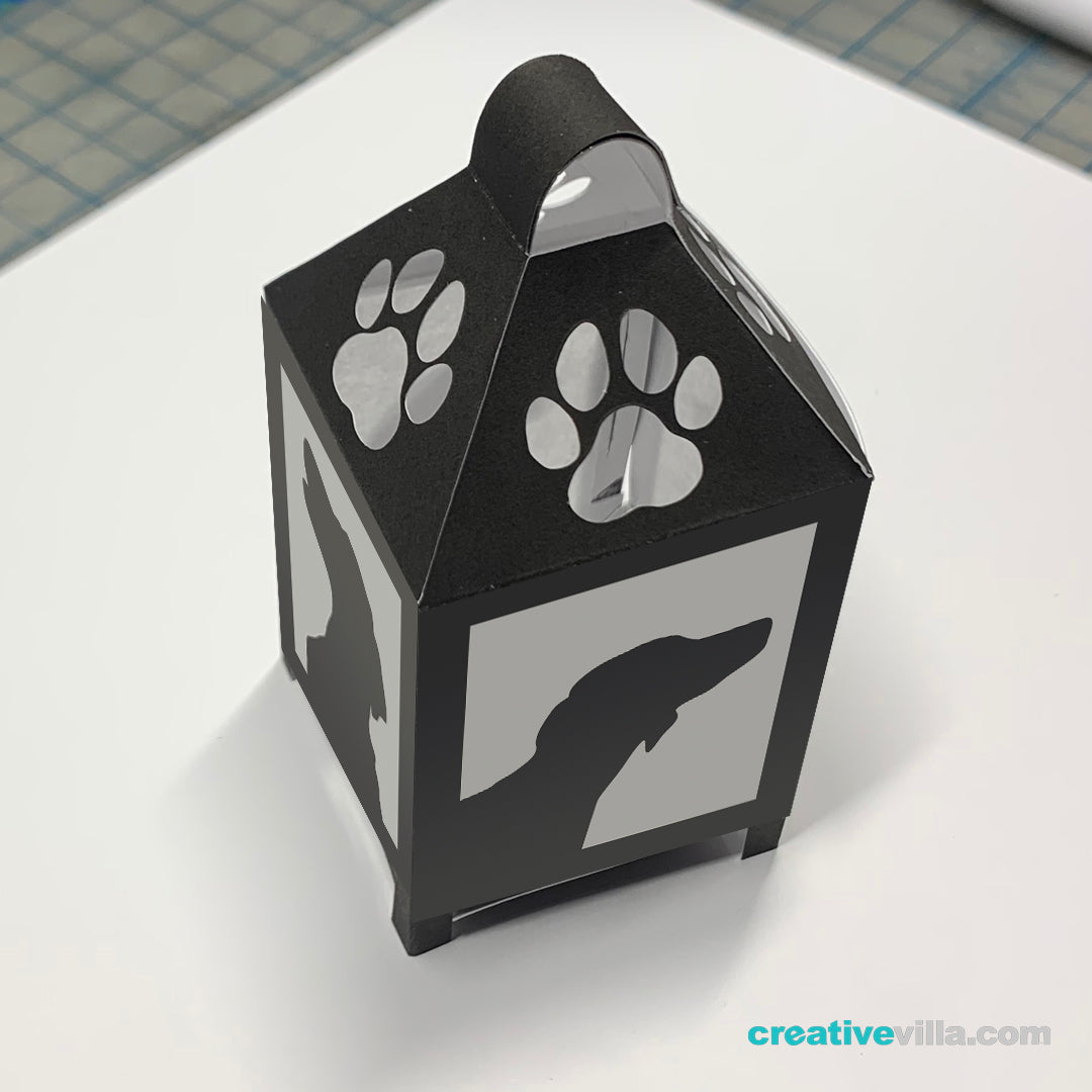 Vizsla Mini Desktop Lantern DIY Low Poly Paper Model Template, Cricut Paper Craft