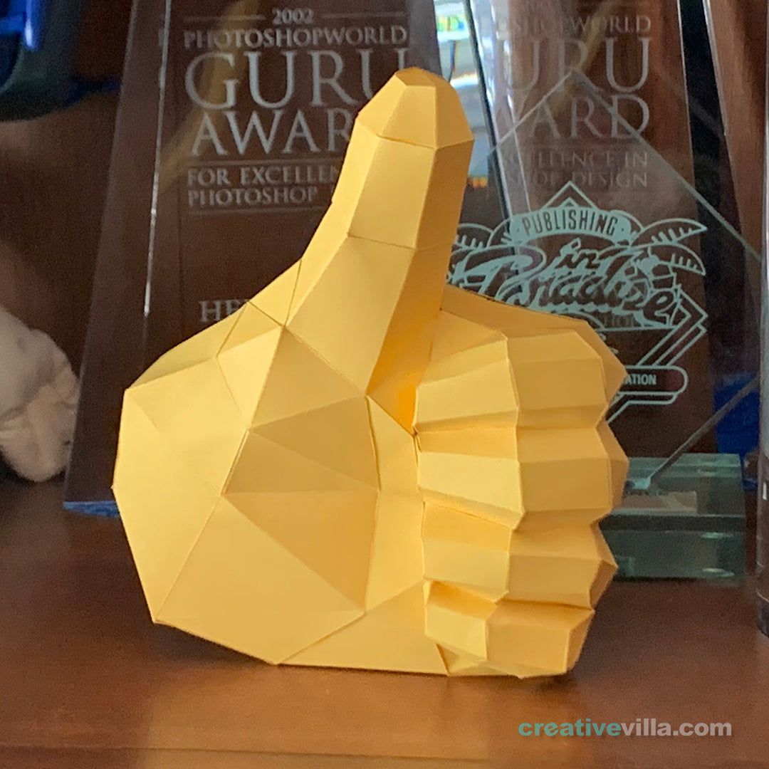 Emoji inspired Hand - Thumbs Up! - DIY Low Poly Paper Model Template, Paper Craft