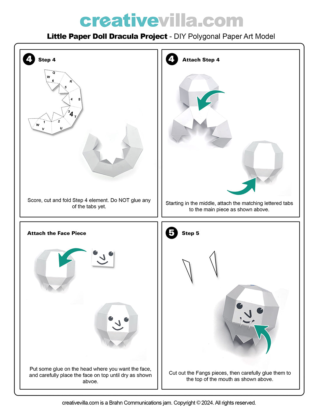 Little Paper Doll Dracula - DIY Low Poly Paper Model Template, Paper Craft