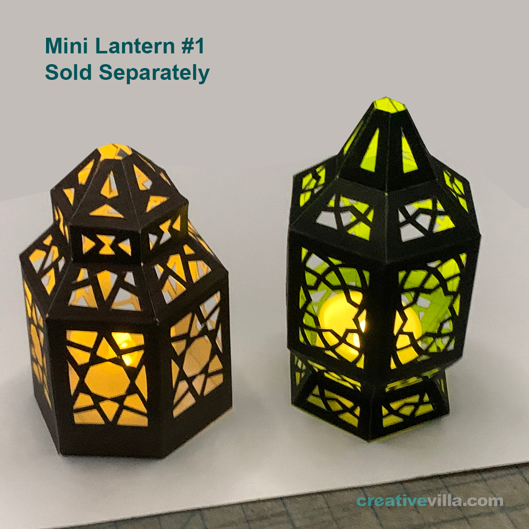 Mini Desktop Lantern #2 DIY Low Poly Paper Model Template, Paper Craft