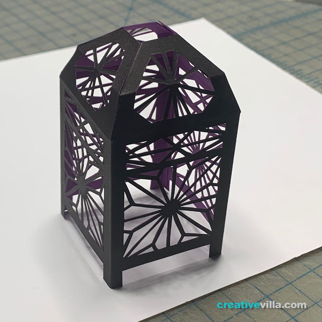 Mini Desktop Lantern #3 DIY Low Poly Paper Model Template, Paper Craft