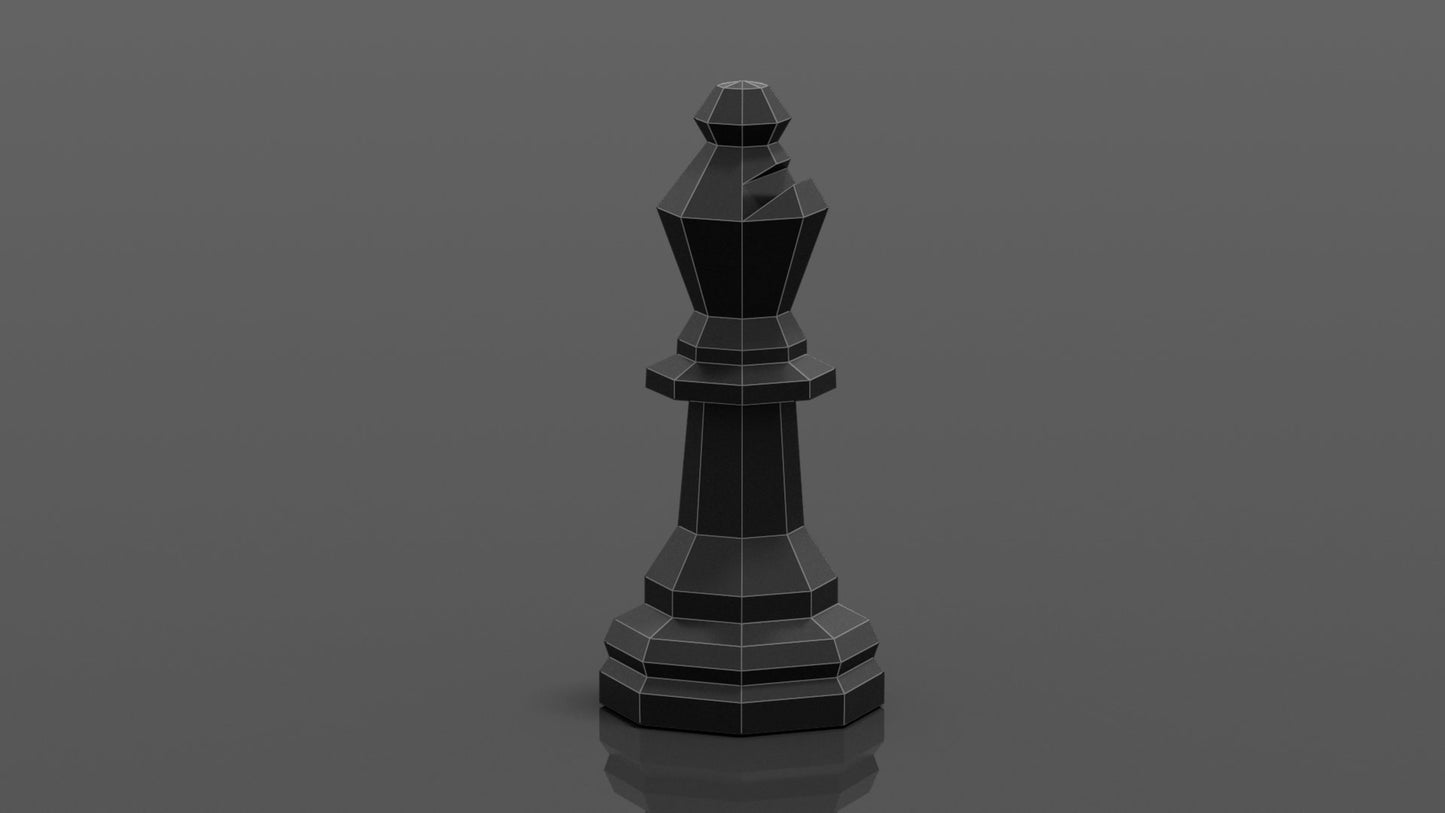 Giant Chess Piece - BISHOP DIY Low Poly Paper Model Template, Paper Craft