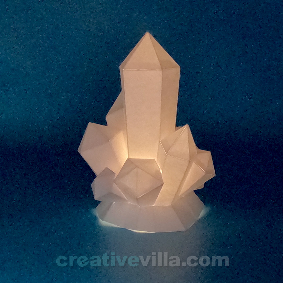 Crystals (Night Light) DIY Low Poly Paper Model Template, Paper Craft