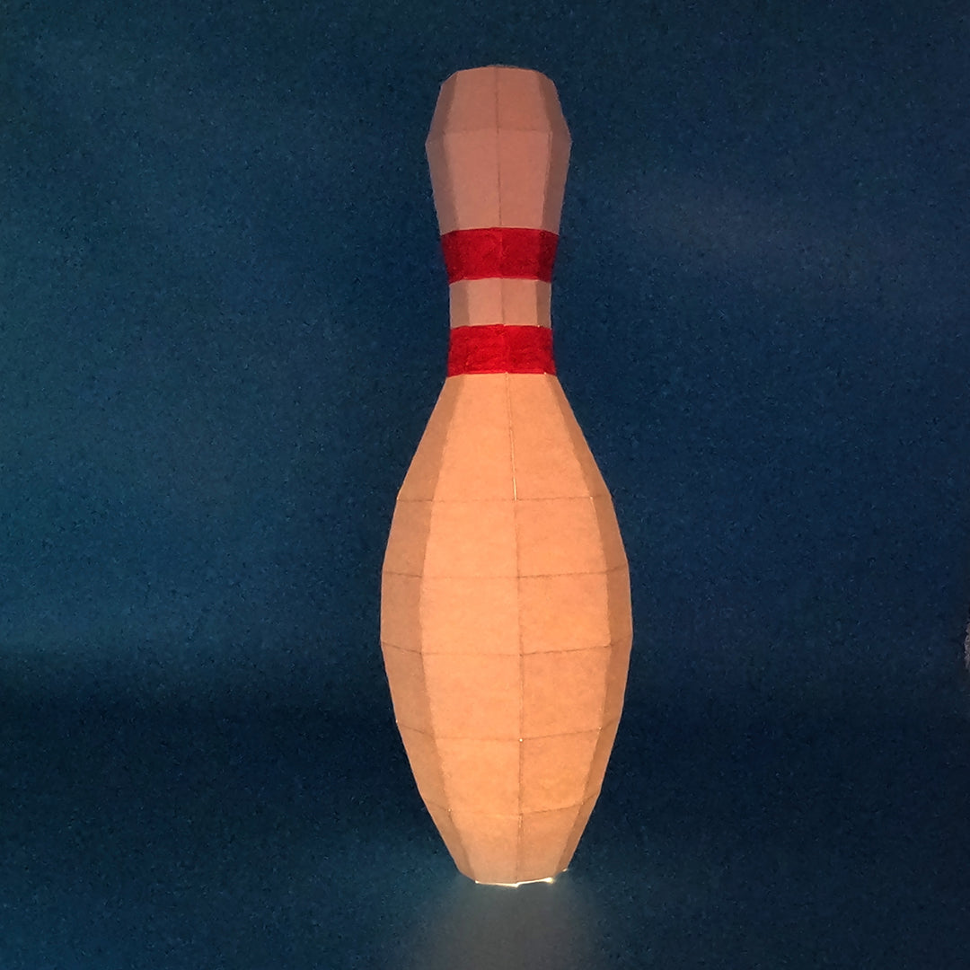 Bowling Pin DIY Low Poly Paper Model Template, Paper Craft