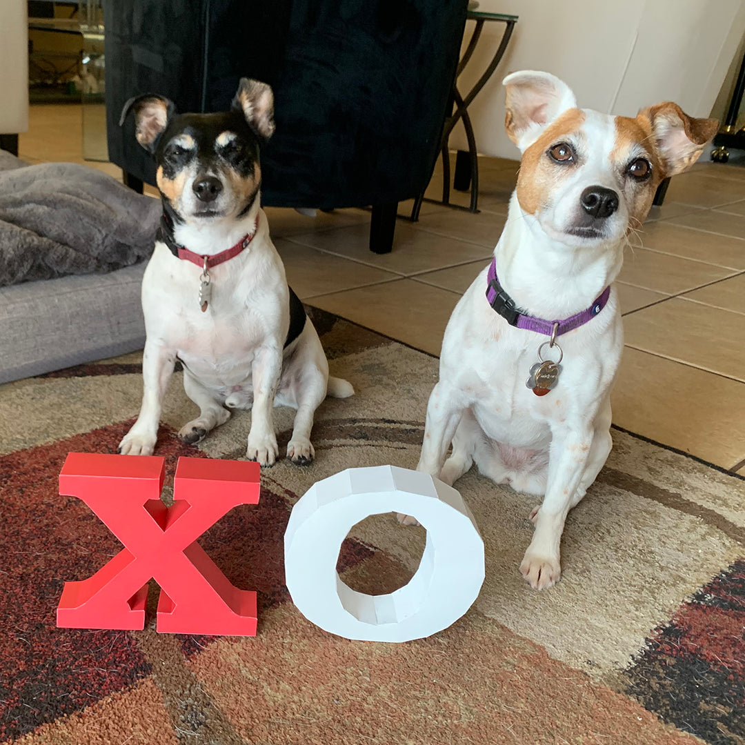 X and O Letters DIY Low Poly Paper Model Template, Paper Craft