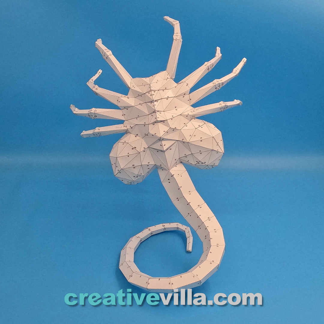 The Face Hugger DIY Low Poly Paper Model Template, Paper Craft