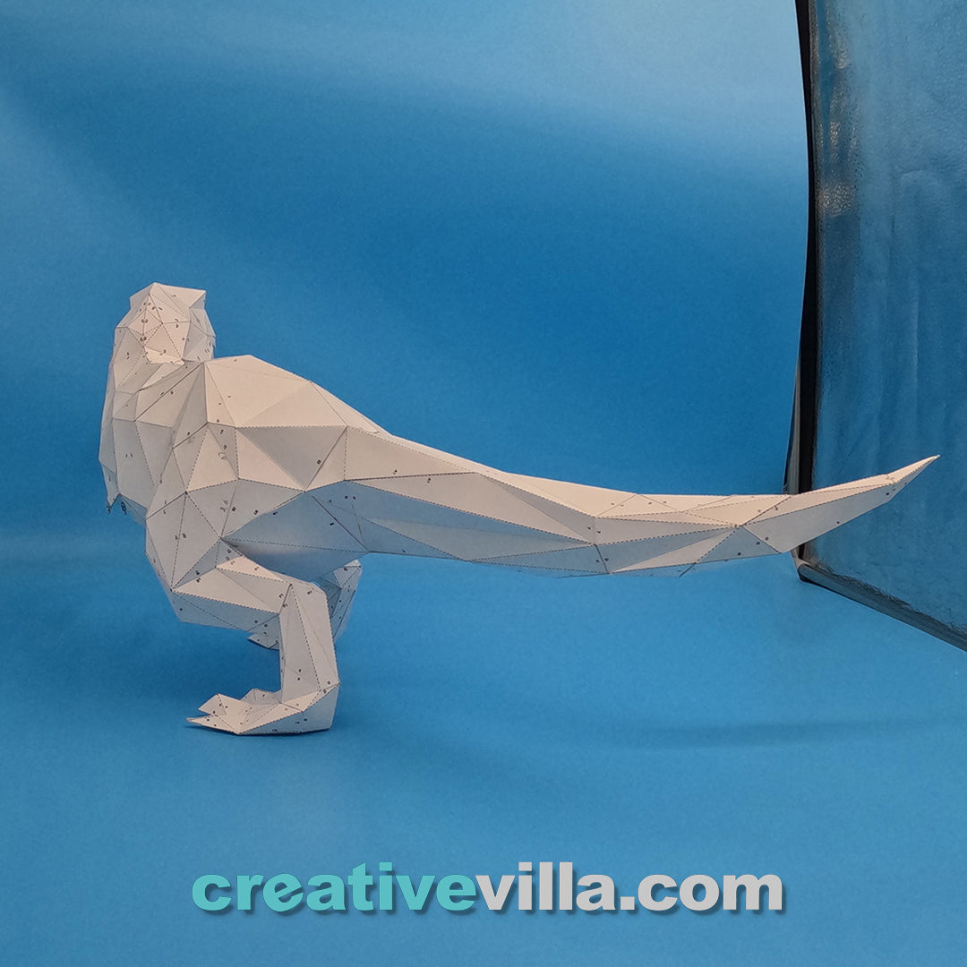 Roaring Trex Dinosaur DIY Low Poly Paper Model Template, Paper Craft, t-rex
