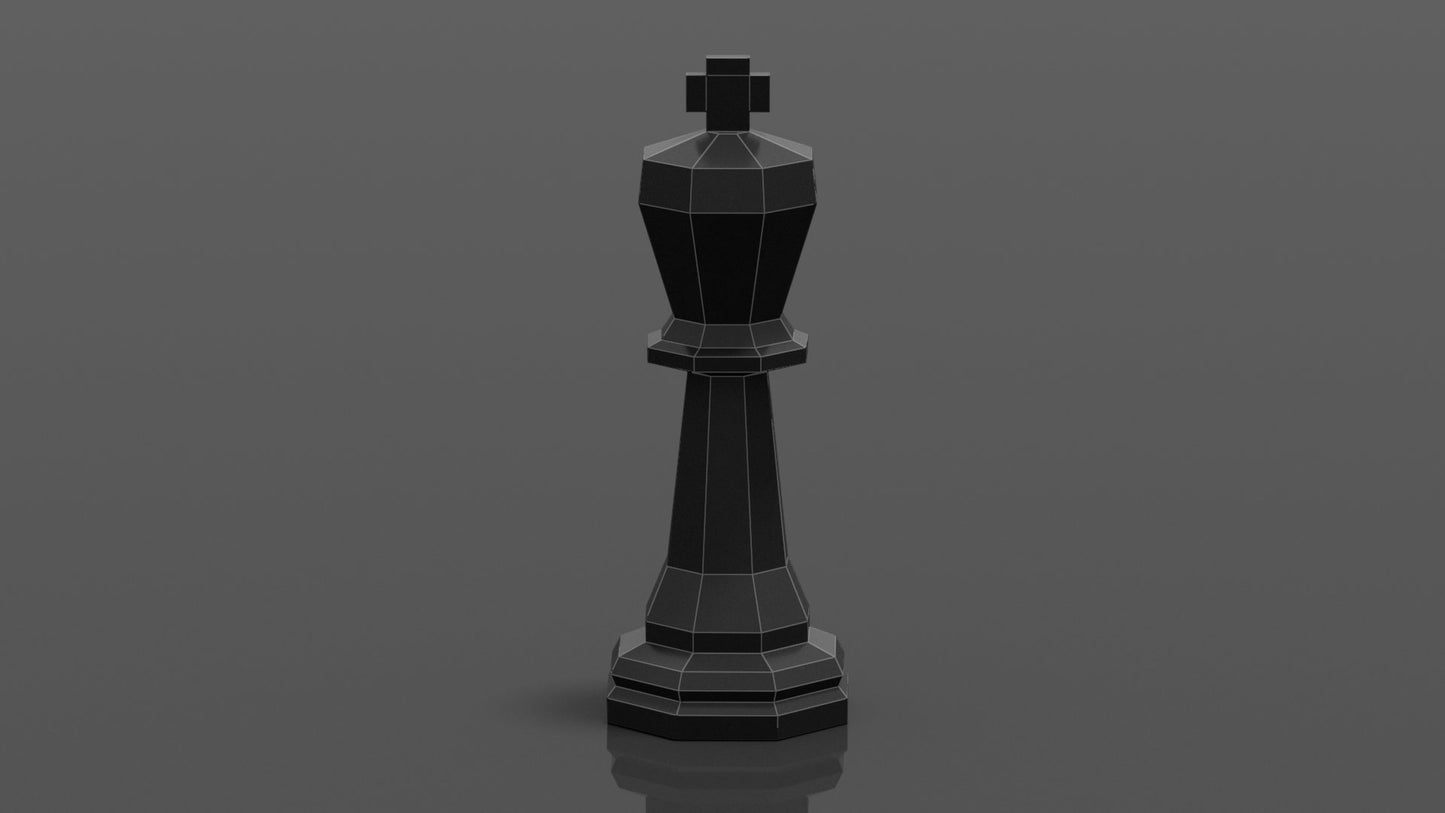 Giant Chess Piece - KING DIY Low Poly Paper Model Template, Paper Craft