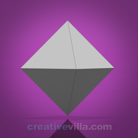 Octahedron - 8 Sided Die DIY Low Poly Paper Model Template, Paper Craft