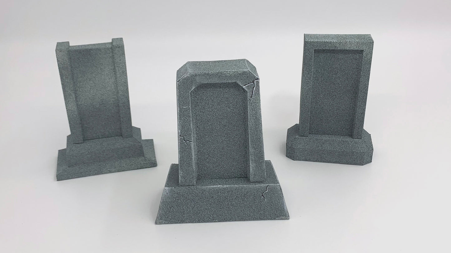 Tombstones Set 2 DIY Low Poly Paper Model Template, Paper Craft