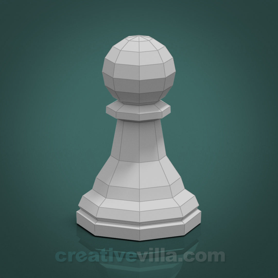 Giant Chess Piece - PAWN DIY Low Poly Paper Model Template, Paper Craft