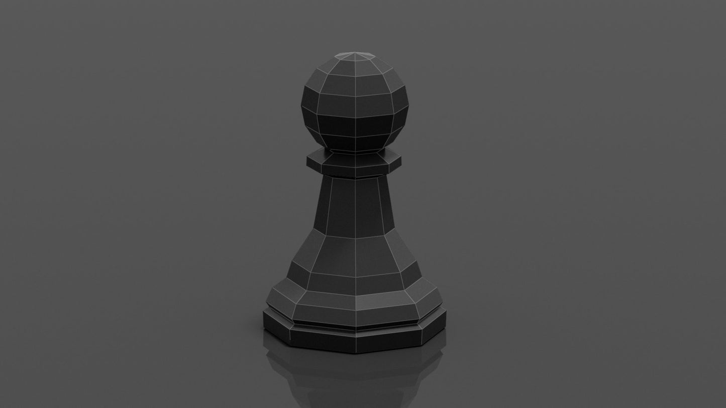 Giant Chess Piece - PAWN DIY Low Poly Paper Model Template, Paper Craft