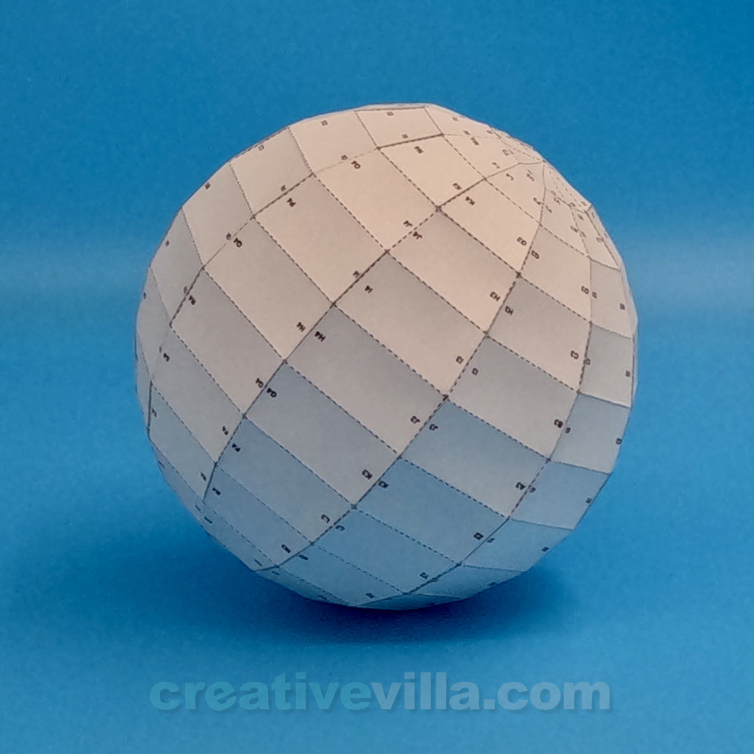 Planet - Sphere - Ball DIY Low Poly Paper Model Template, Paper Craft