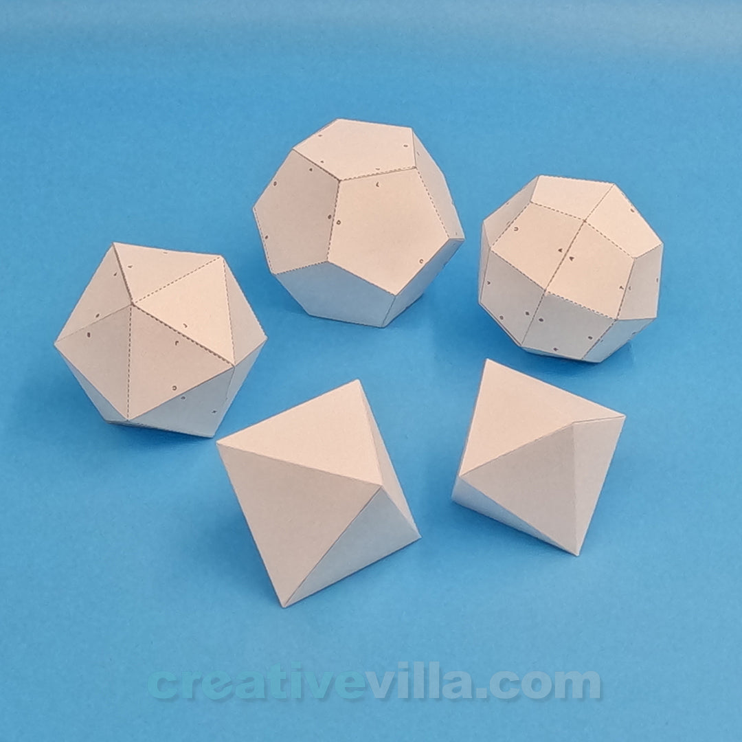 Icosahedron - 20 Sided Die DIY Low Poly Paper Model Template, Paper Craft