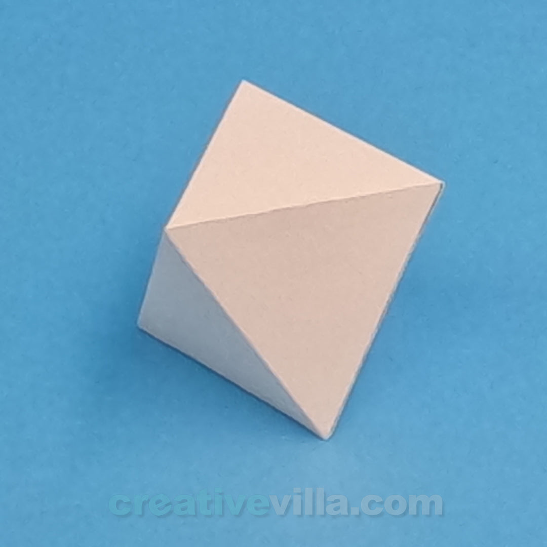 Octahedron - 8 Sided Die DIY Low Poly Paper Model Template, Paper Craft