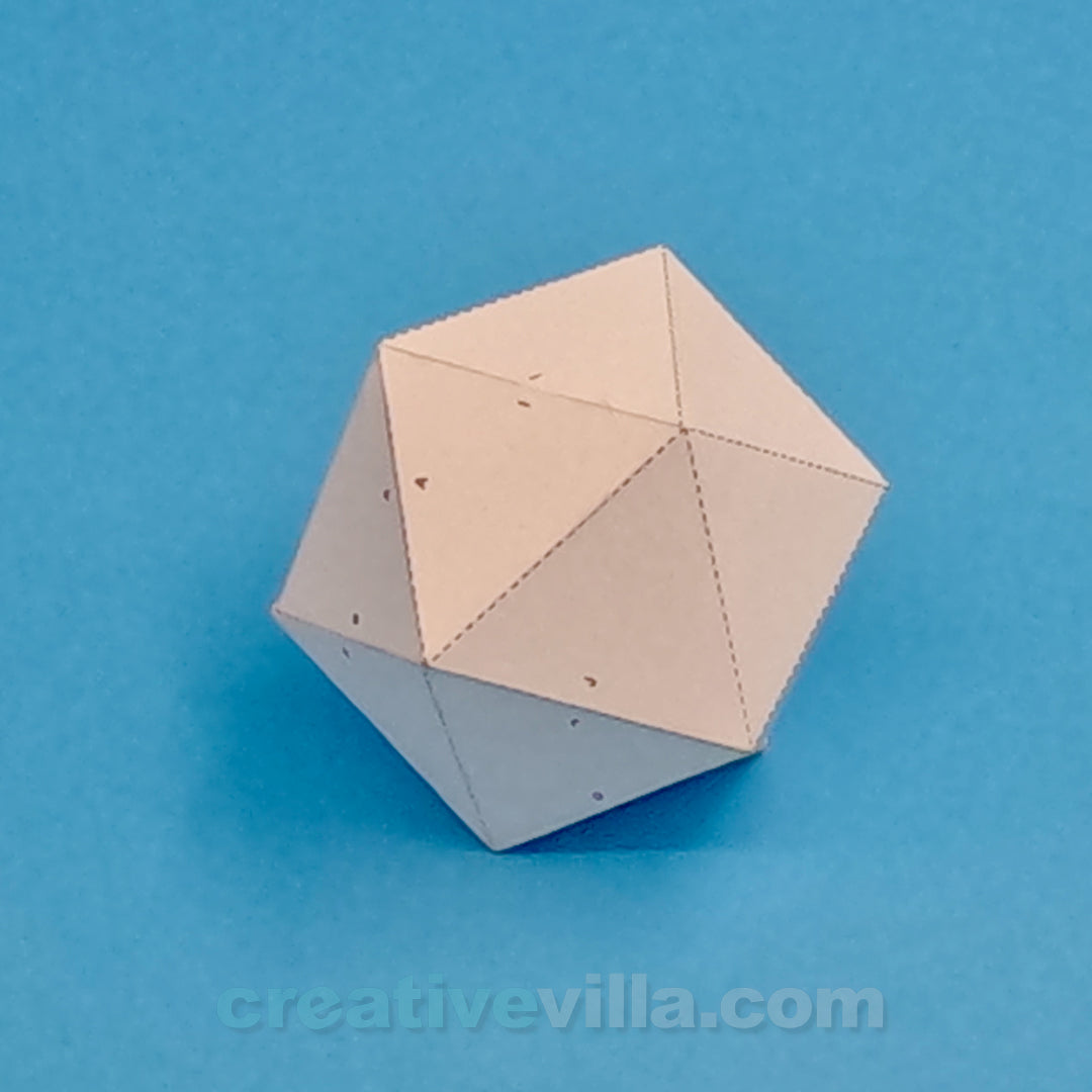 Icosahedron - 20 Sided Die DIY Low Poly Paper Model Template, Paper Craft