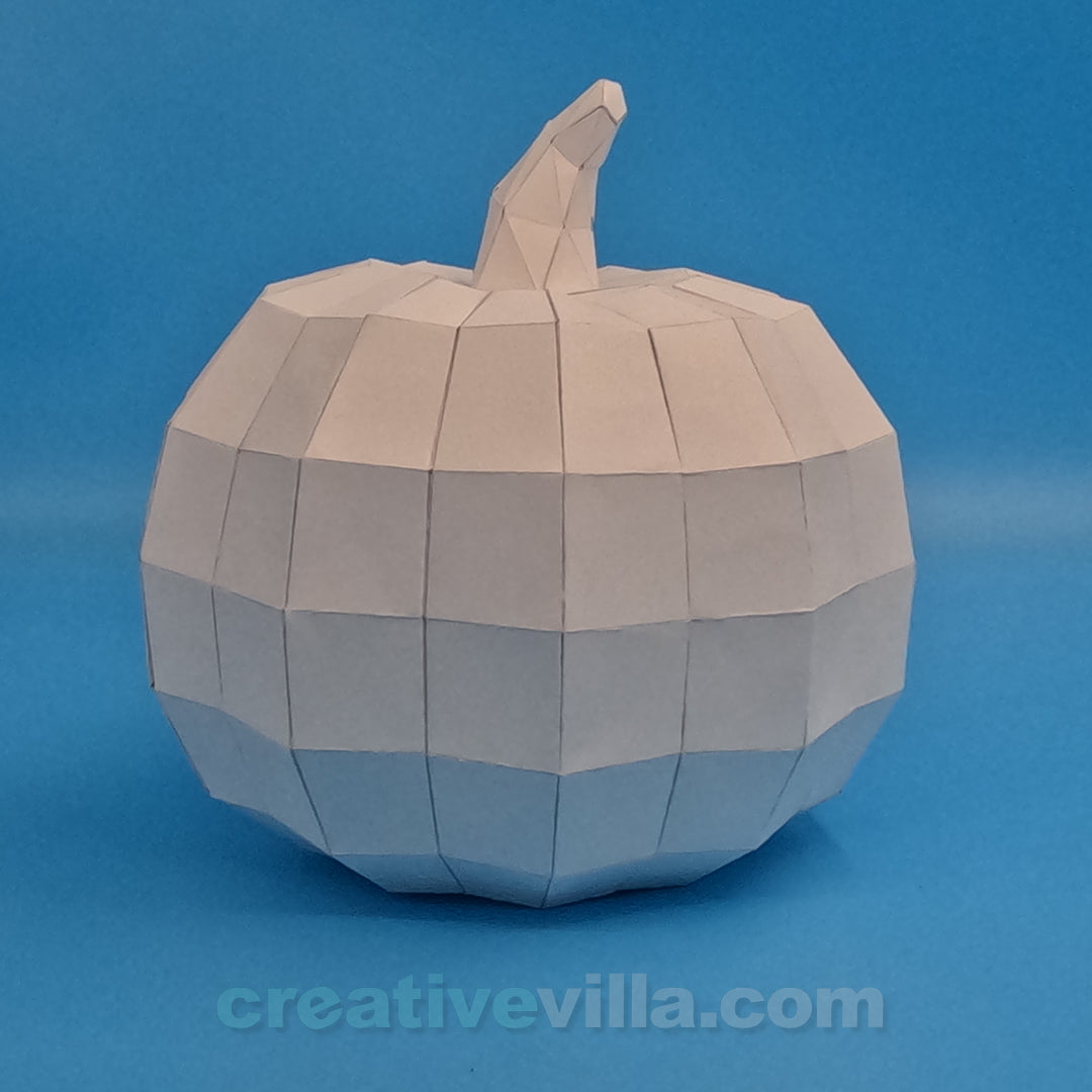 Pumpkin Model (Night Light) DIY Low Poly Paper Model Template, Paper Craft