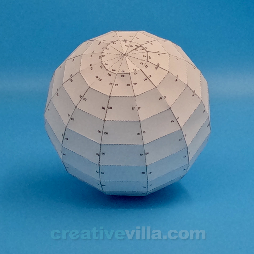 Planet - Sphere - Ball DIY Low Poly Paper Model Template, Paper Craft
