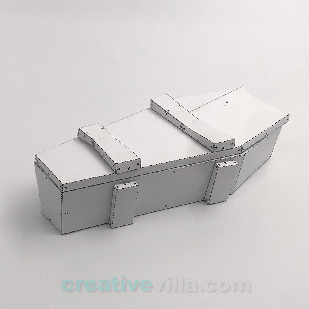 Wooden Coffin DIY Low Poly Paper Model Template, Paper Craft