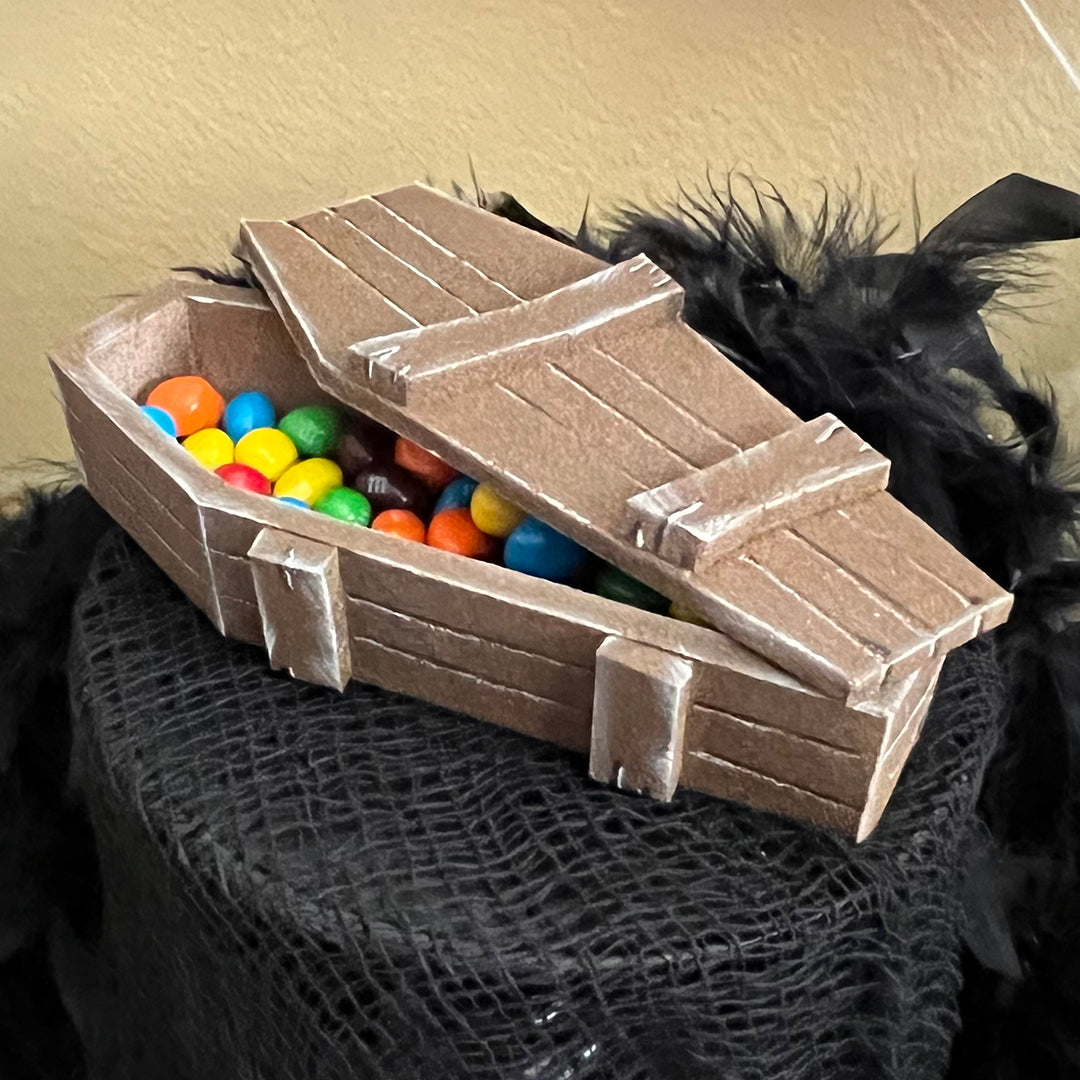 Wooden Coffin DIY Low Poly Paper Model Template, Paper Craft