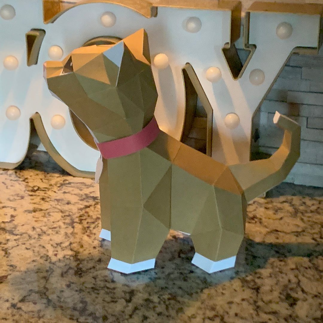 Villa Buddy - Kitten - DIY Low Poly Paper Model Template, Paper Craft