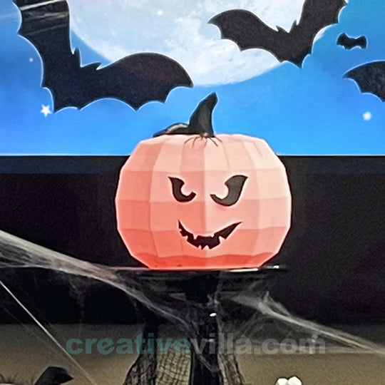 Pumpkin Model (Night Light) DIY Low Poly Paper Model Template, Paper Craft