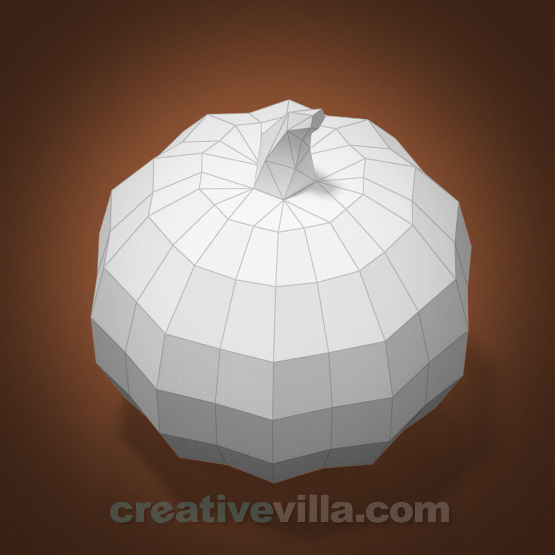 Pumpkin Model (Night Light) DIY Low Poly Paper Model Template, Paper Craft