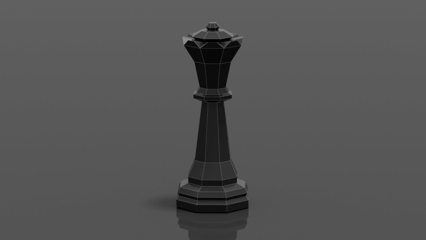 Giant Chess Piece - QUEEN DIY Low Poly Paper Model Template, Paper Craft