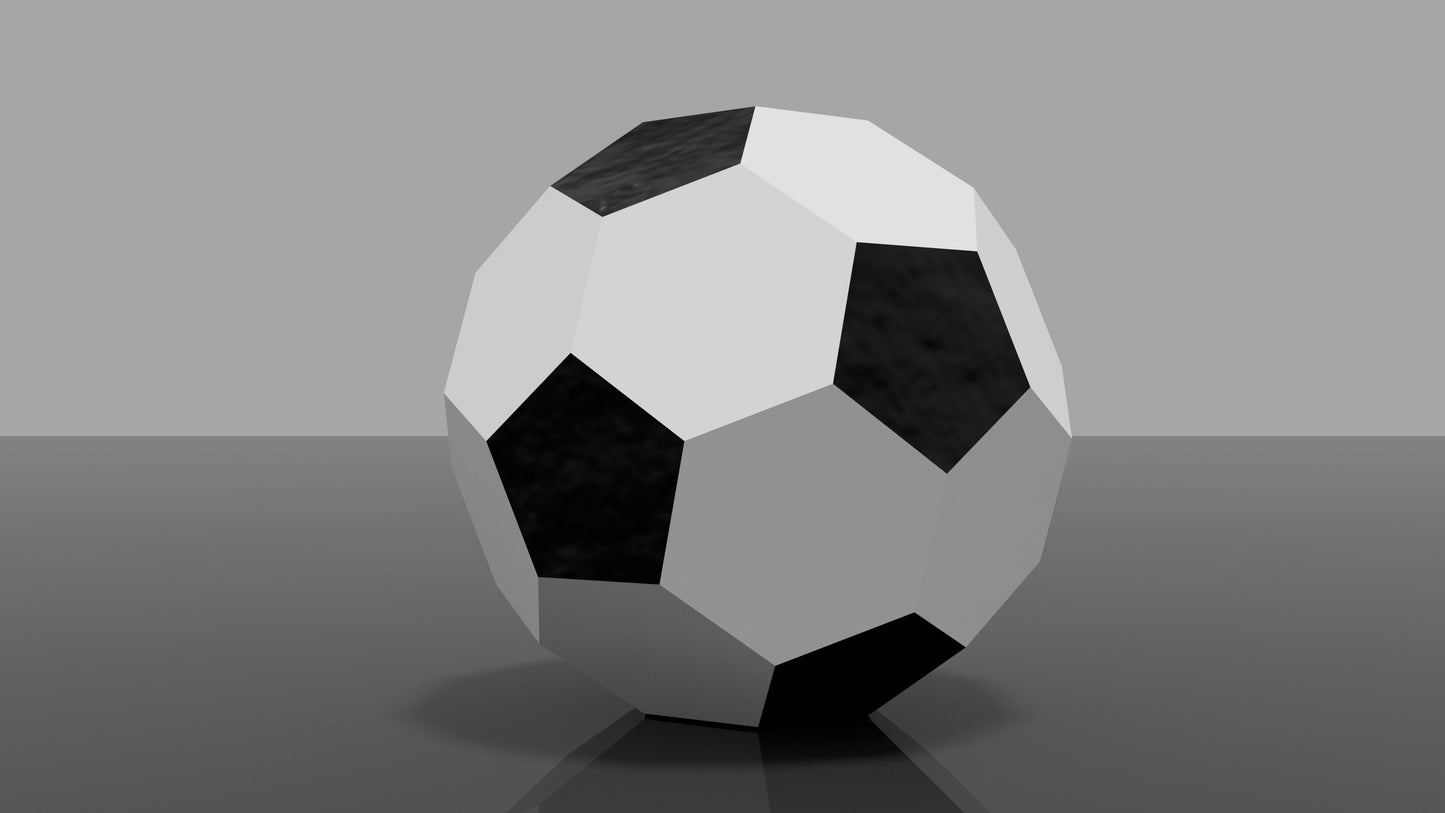 Soccer Ball (Optional Night Light) DIY Low Poly Paper Model Template, Paper Craft