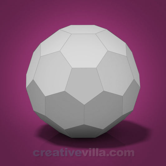 Soccer Ball (Optional Night Light) DIY Low Poly Paper Model Template, Paper Craft