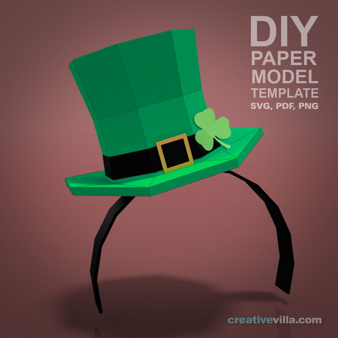 Mini Top Hat Head Bands - DIY Low Poly Paper Model Template, Paper Craft