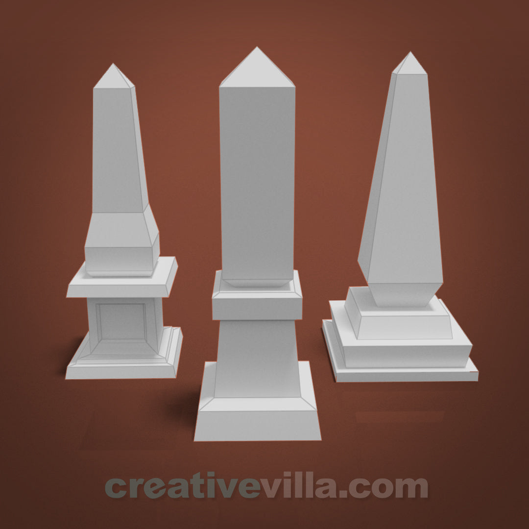 Tombstones Set 5 DIY Low Poly Paper Model Template, Paper Craft