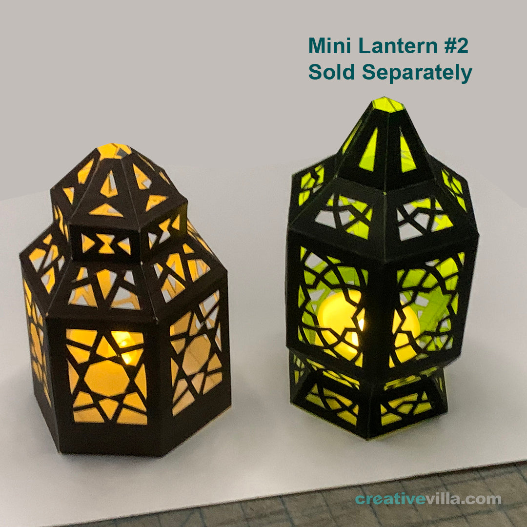 Mini Desktop Lantern #1 DIY Low Poly Paper Model Template, Paper Craft