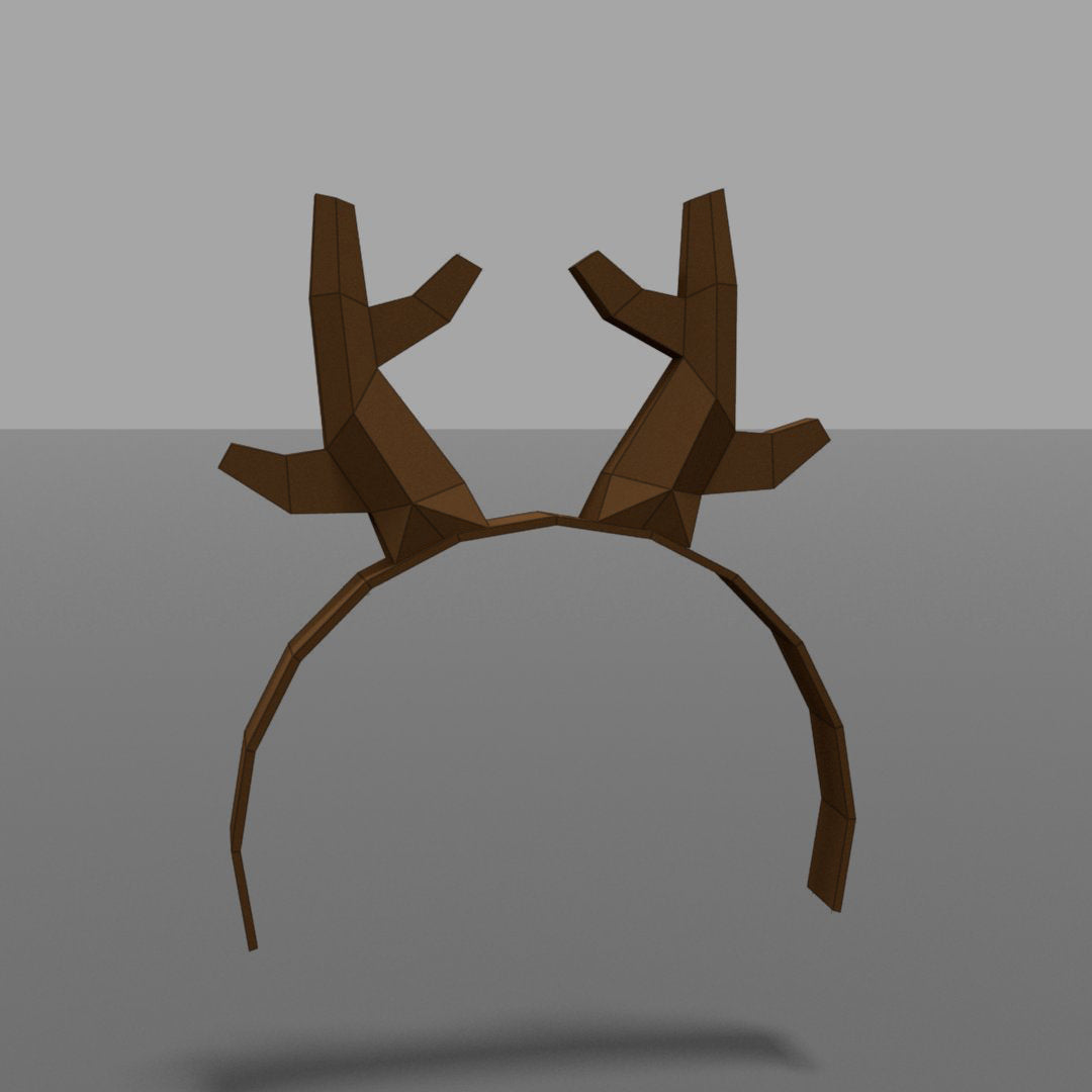 Reindeer Antler Headbands - DIY Low Poly Paper Model Template, Paper Craft