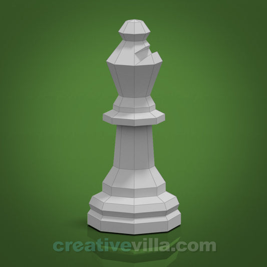 Giant Chess Piece - BISHOP DIY Low Poly Paper Model Template, Paper Craft