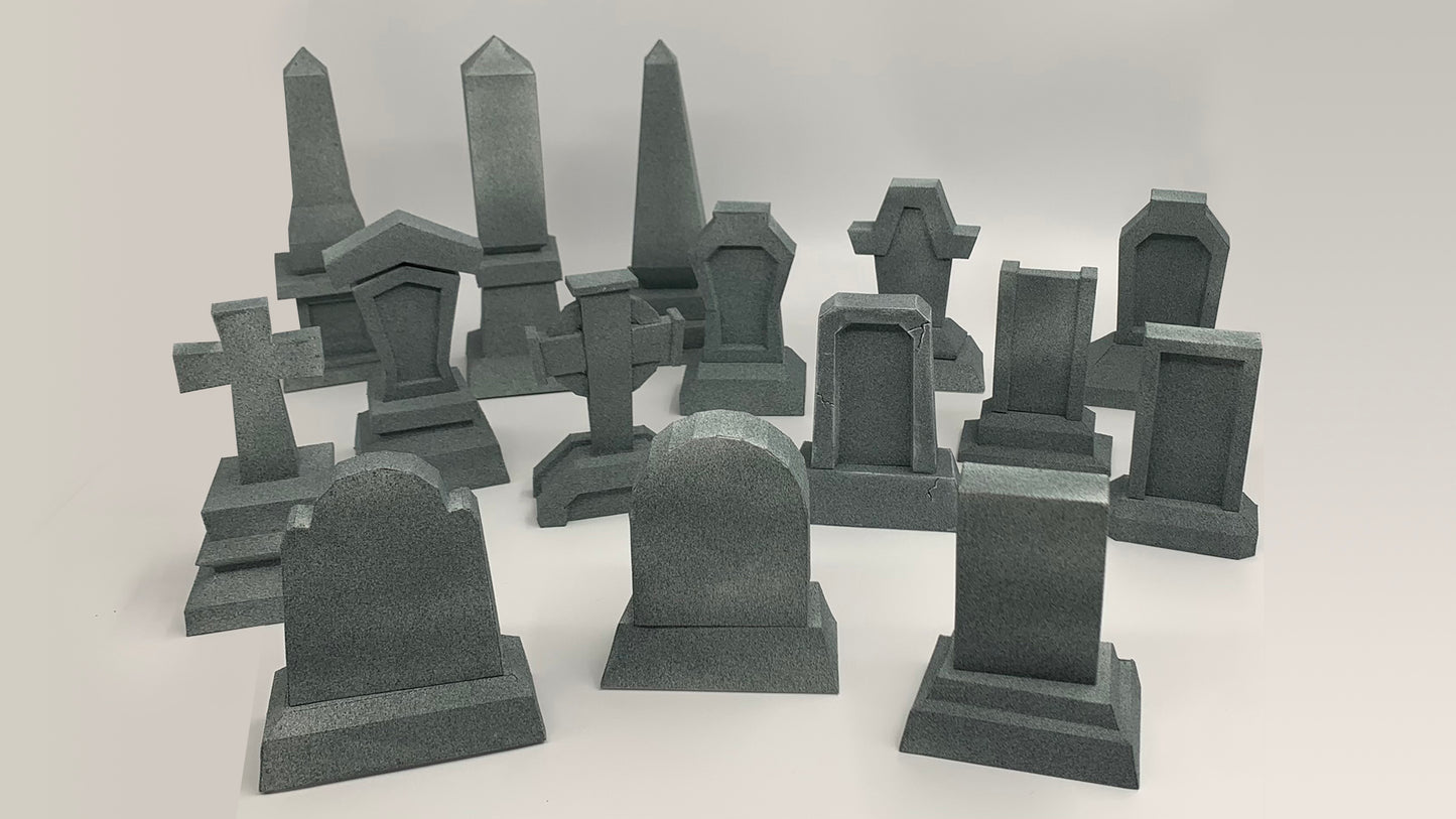 Tombstones Collection DIY Low Poly Paper Model Template, Paper Craft