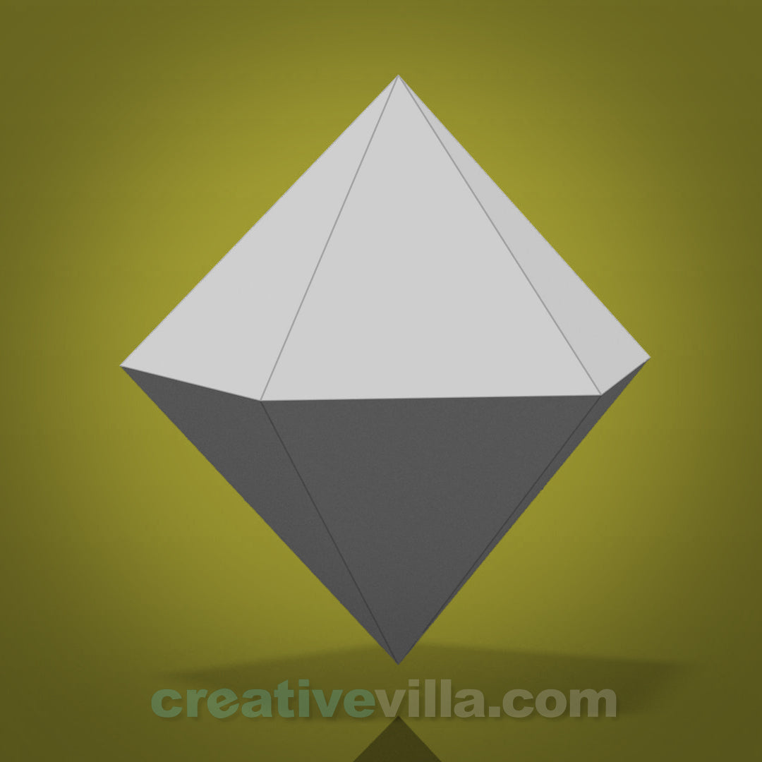Decahedron - 10 Sided Dice DIY Low Poly Paper Model Template, Paper Craft