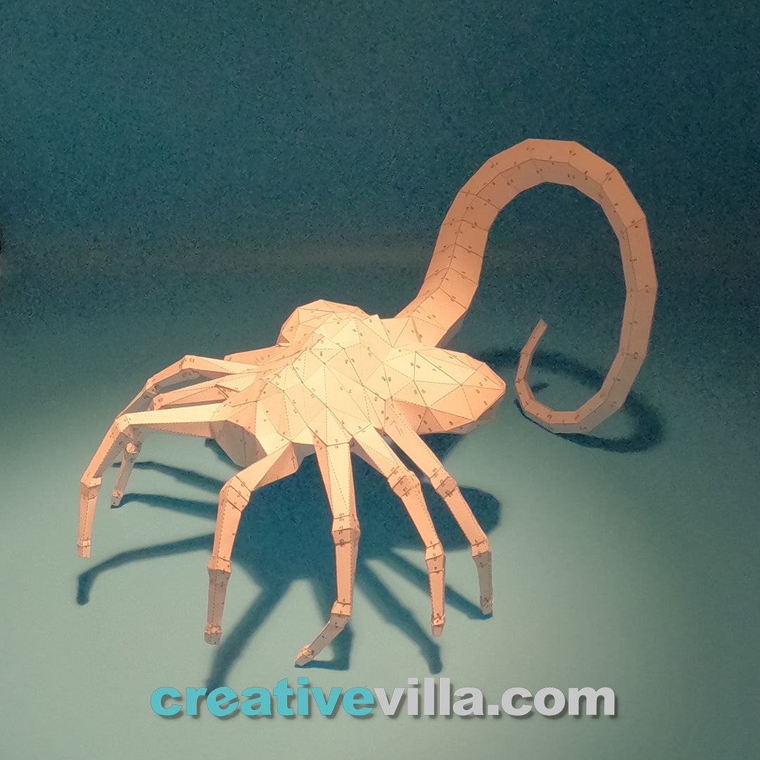 The Face Hugger DIY Low Poly Paper Model Template, Paper Craft