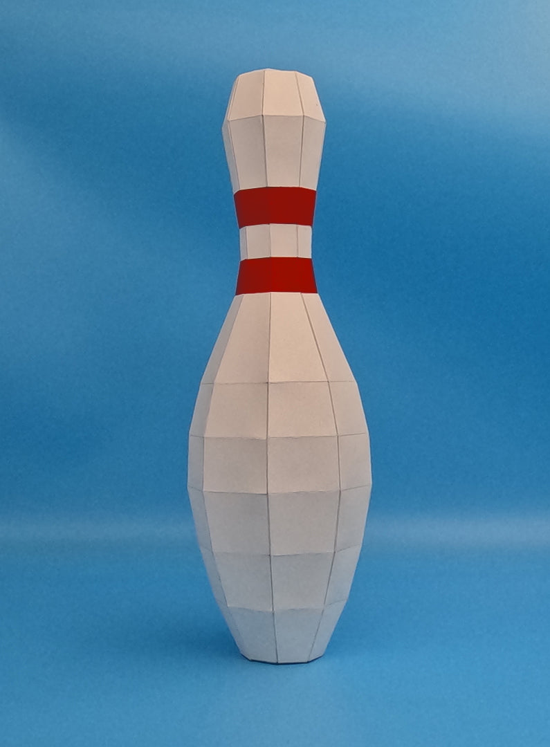 Bowling Pin DIY Low Poly Paper Model Template, Paper Craft