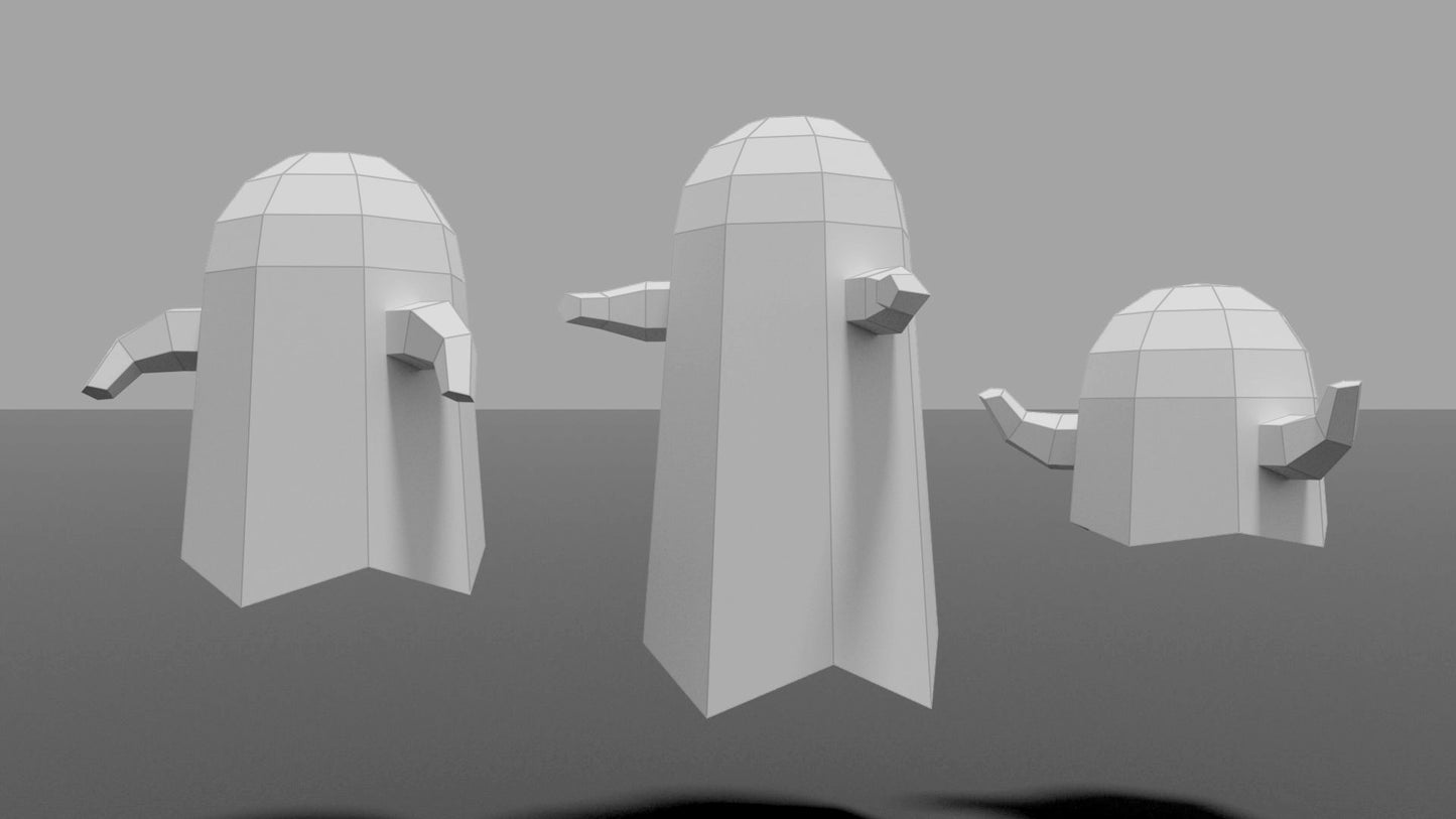 Ghosts DIY Low Poly Paper Model Template, Paper Craft