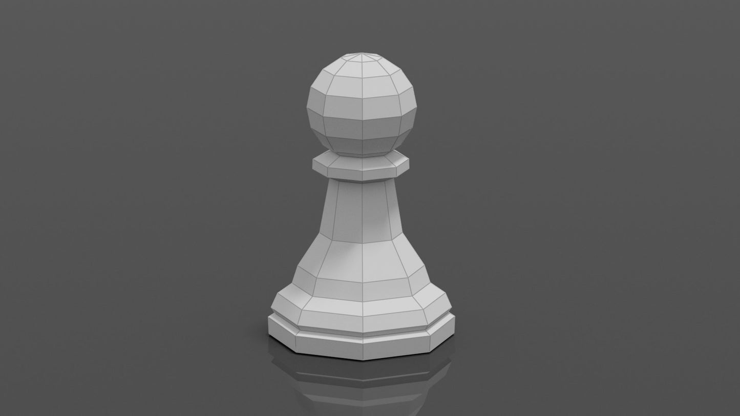 Giant Chess Piece - PAWN DIY Low Poly Paper Model Template, Paper Craft