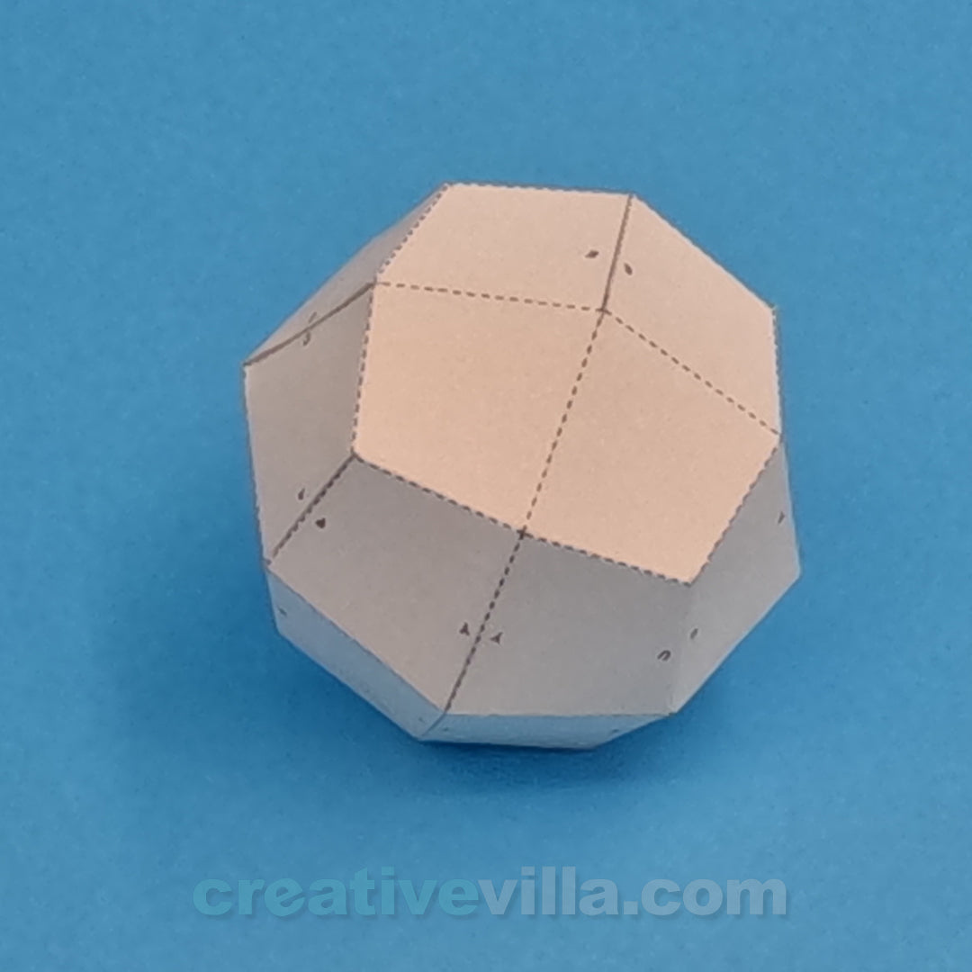 Icositetrahedron - 24 sided dice DIY Low Poly Paper Model Template, Paper Craft