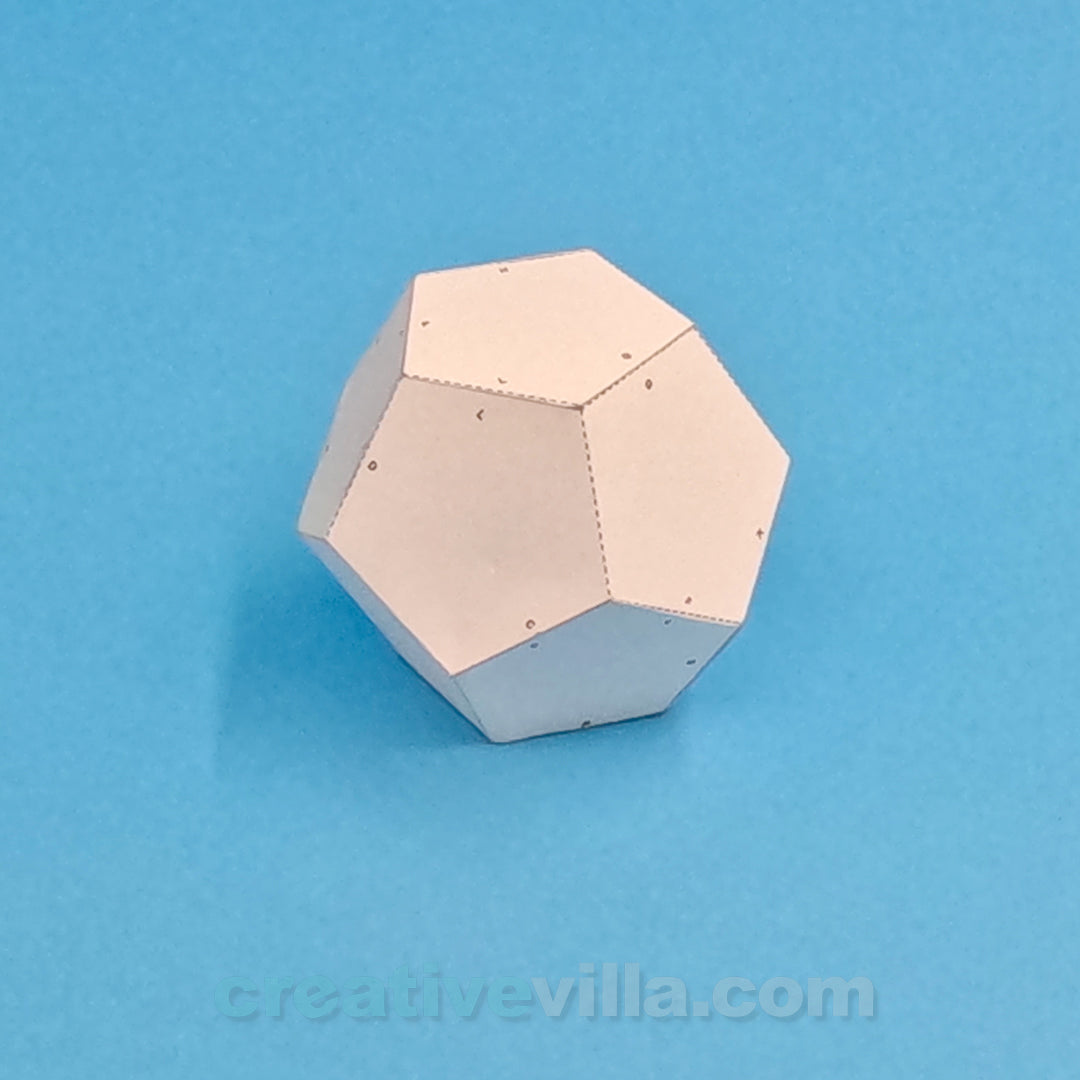 Dodecahedron 12 sided die DIY Low Poly Paper Model Template, Paper C