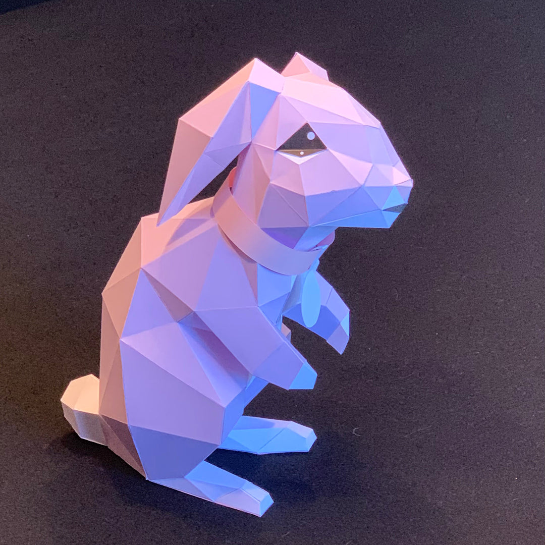 Villa Buddies - Bunny - DIY Low Poly Paper Model Template, Paper Craft